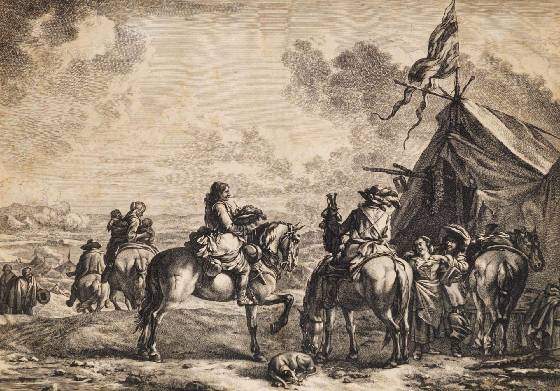 Kavallerieszen im Lager, Jan de Visscher