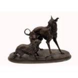 Greyhound und King Charles Spaniel von Pierre-Jules Mene