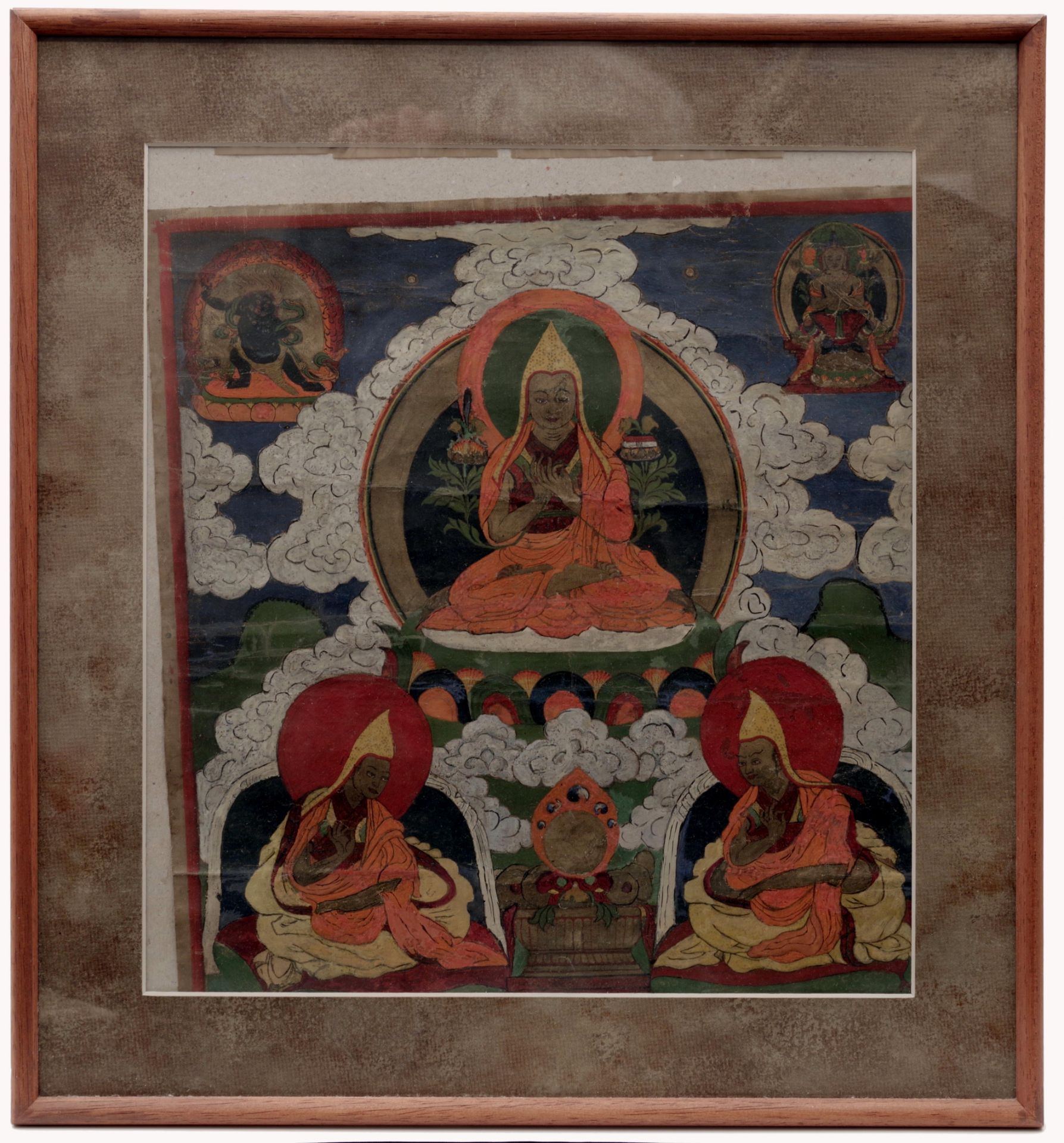 Eine Thangka, die Tsongkhapa darstellt