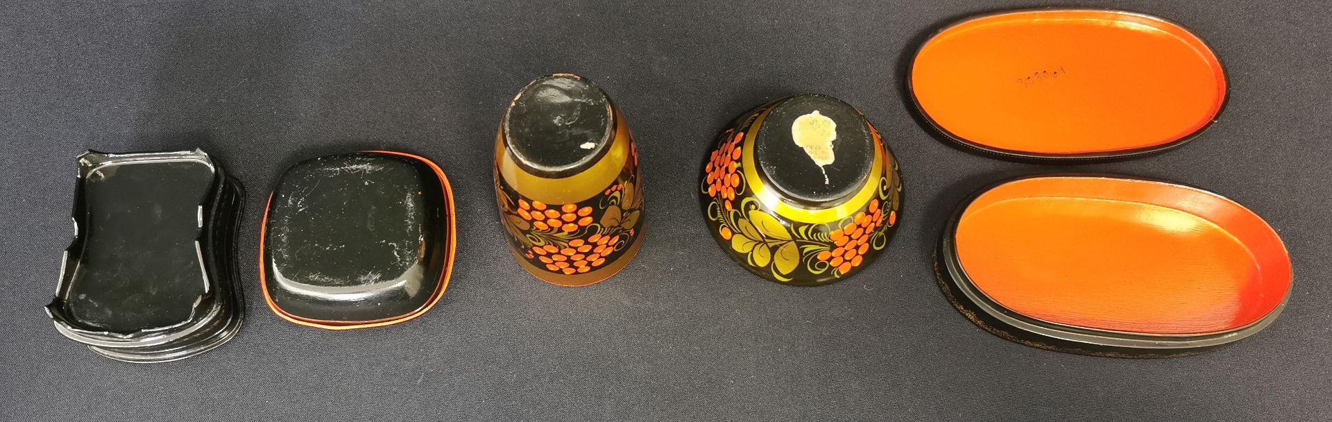 5 RUSSIAN LACQUER OBJECTS - Image 3 of 3