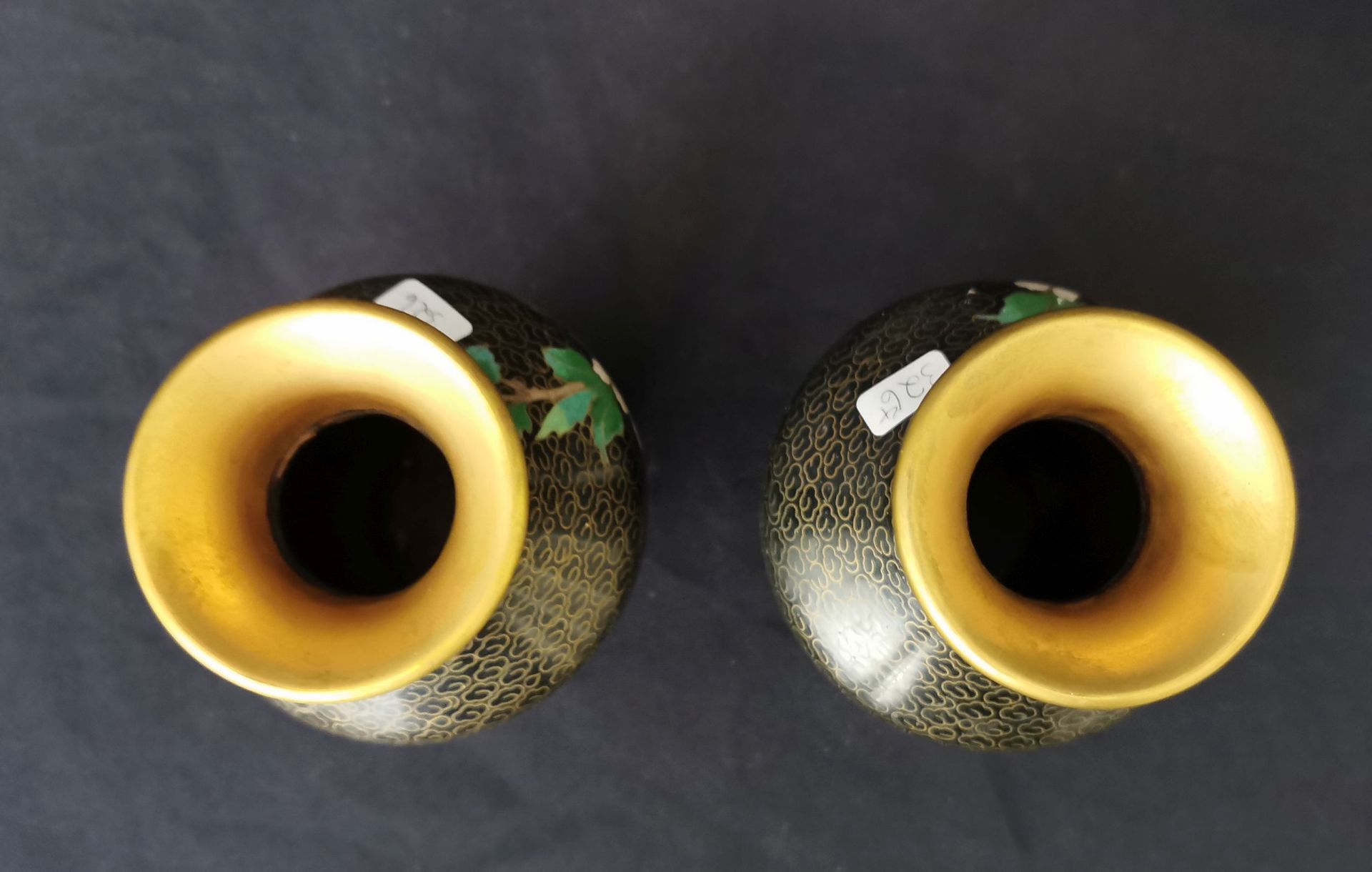 PAIR OF CLOISONNÈ VASES - Image 5 of 5