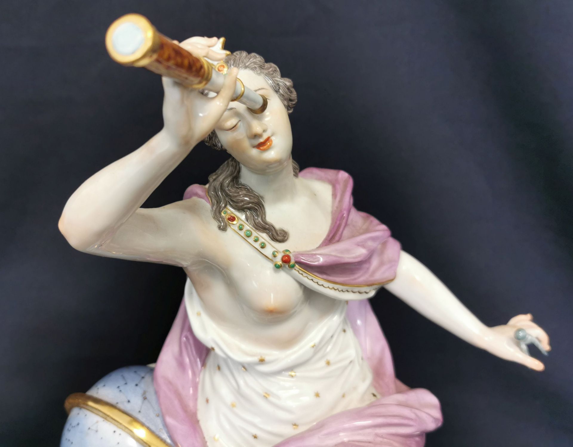 LARGE MEISSEN SCULPTURE "URANIA / ASTRONOMY" - Image 2 of 8