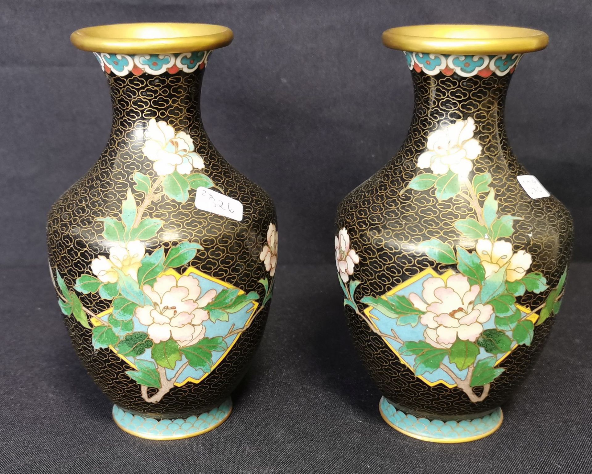 PAIR OF CLOISONNÈ VASES