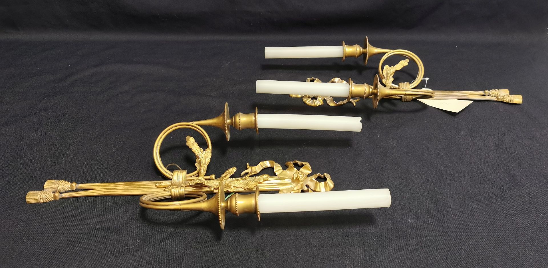 PAIR OF TWO-FLAME SCONCES IN THE FORMAL LANGUAGE OF THE EMPIRE - Image 3 of 3