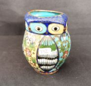 KLEINE CLOISONNE VASE "EULE"