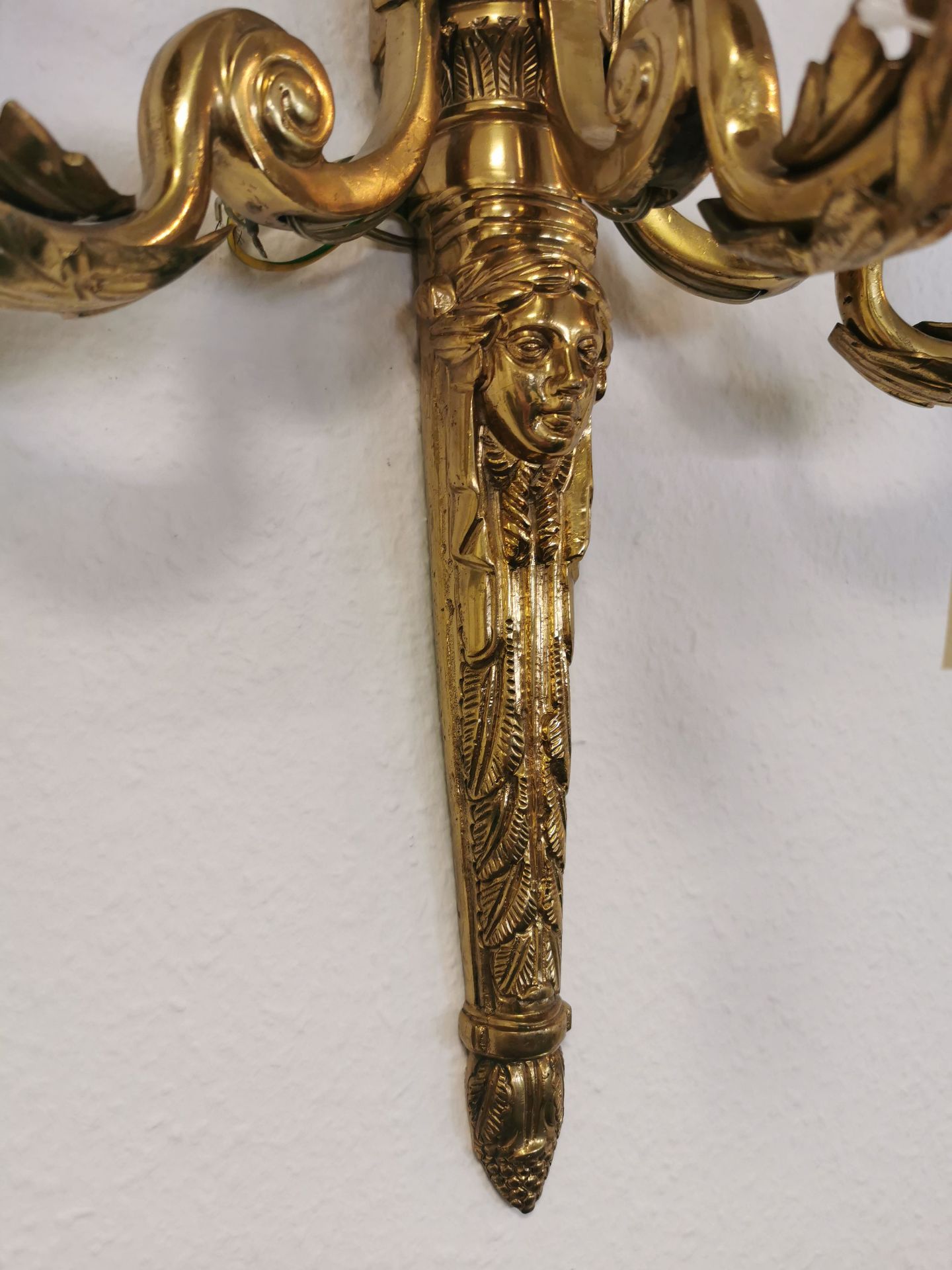 2 SPLENDID THREE-LIGHT SCONCES IN THE FORMAL LANGUAGE OF THE EMPIRE - Image 2 of 4