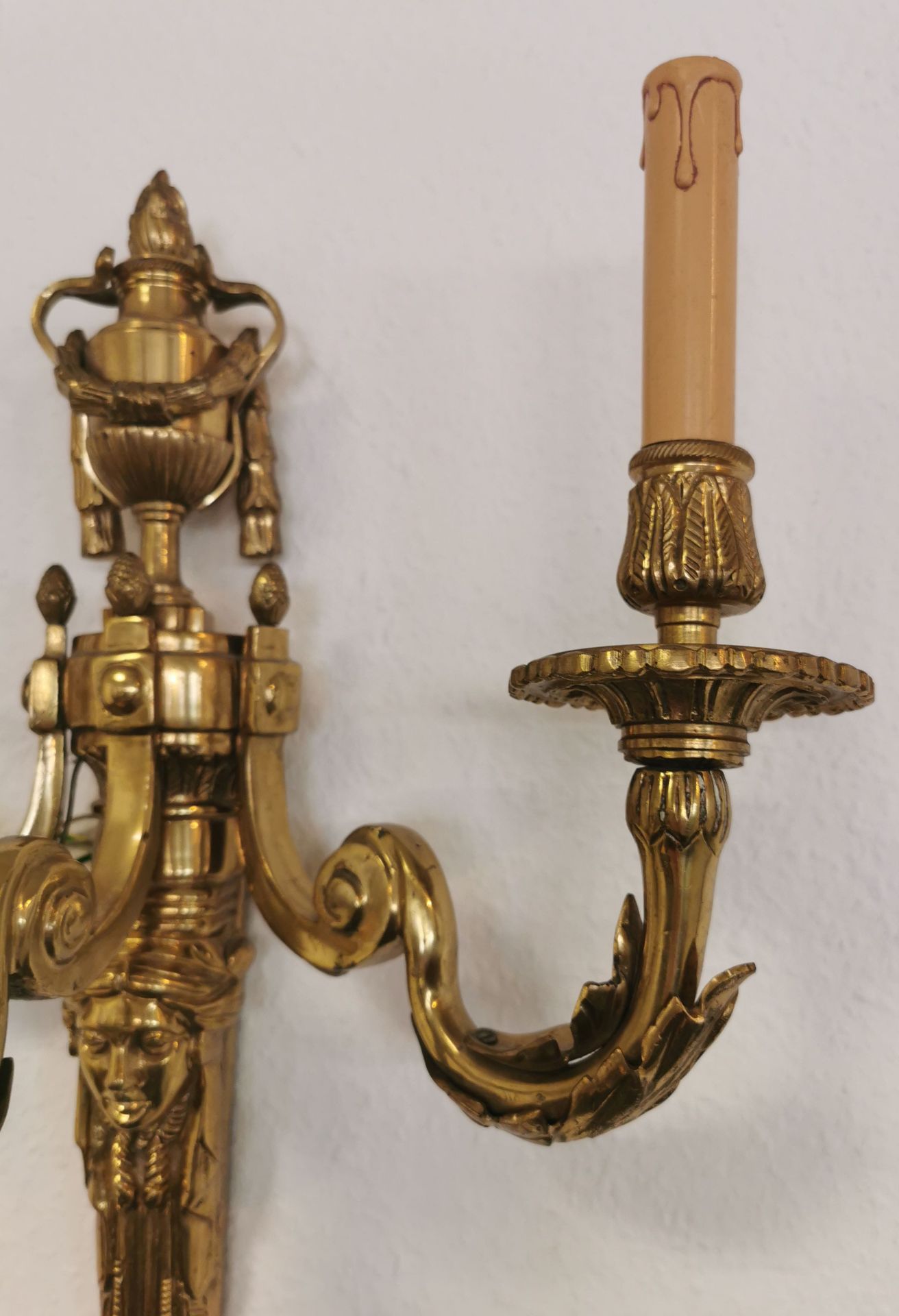 2 SPLENDID THREE-LIGHT SCONCES IN THE FORMAL LANGUAGE OF THE EMPIRE - Image 4 of 4