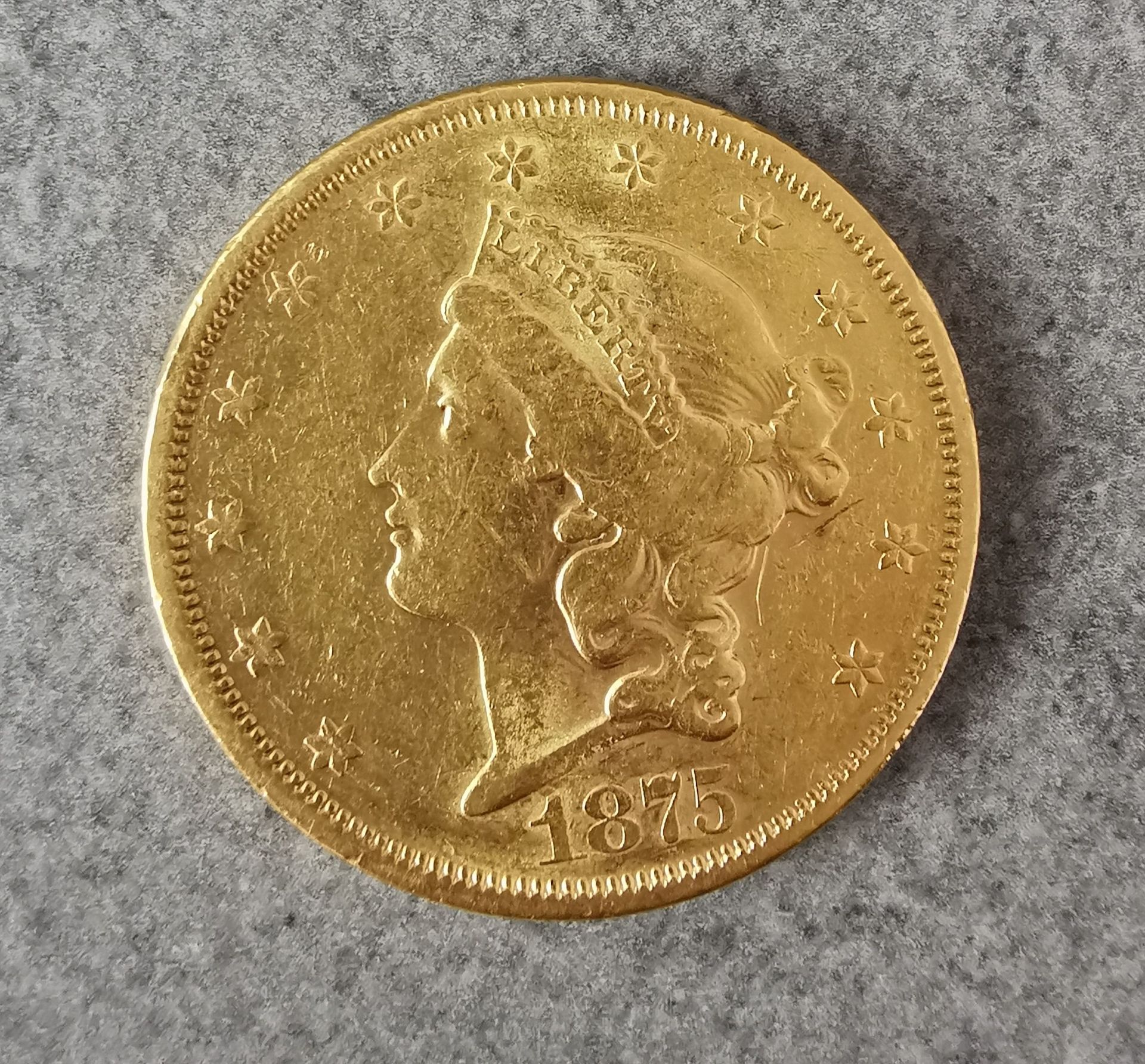 GOLDEMÜNZE 20 DOLLARS 1875 - Bild 2 aus 2