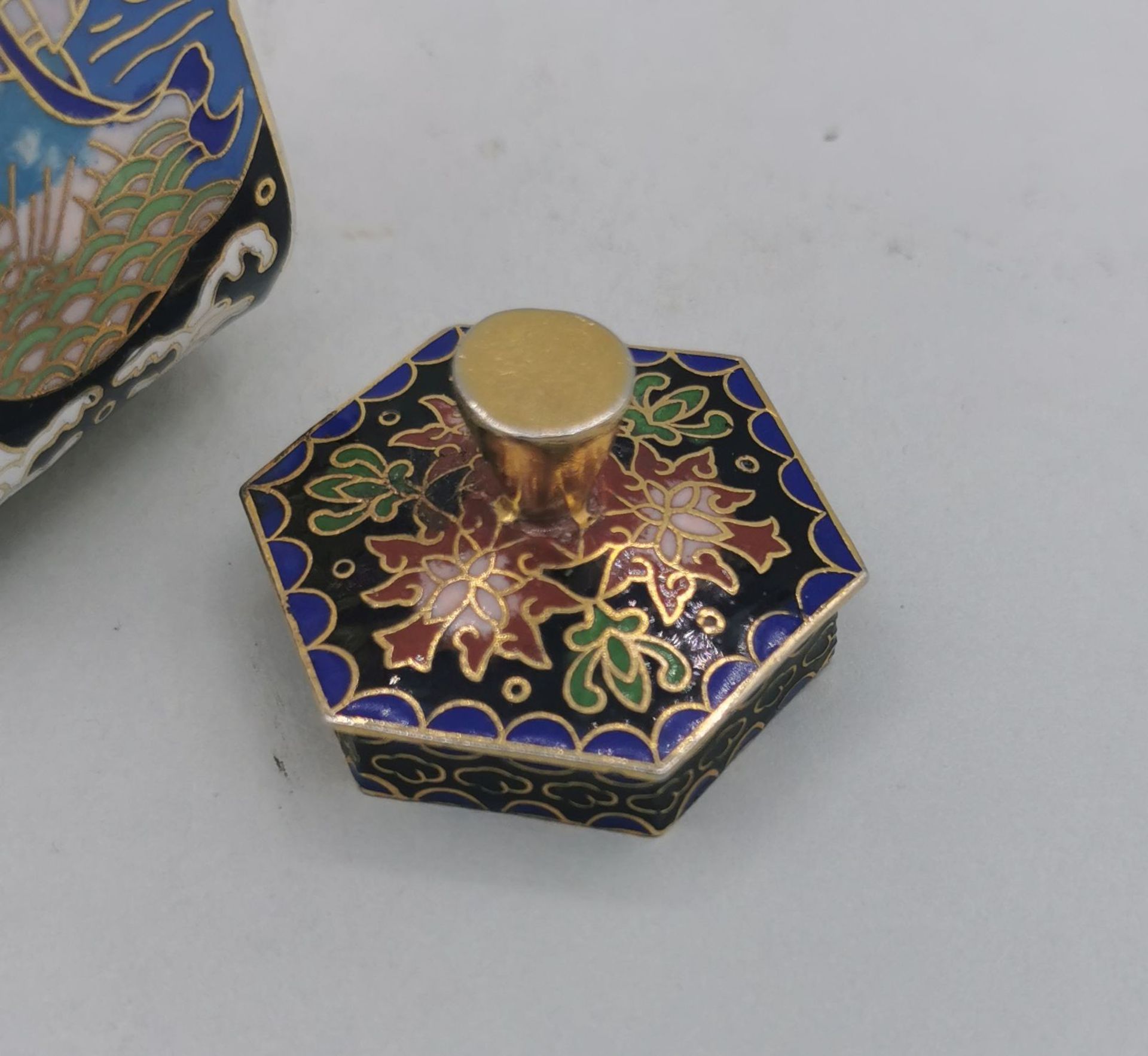 CLOISONNE-TEEDOSE - Bild 3 aus 5