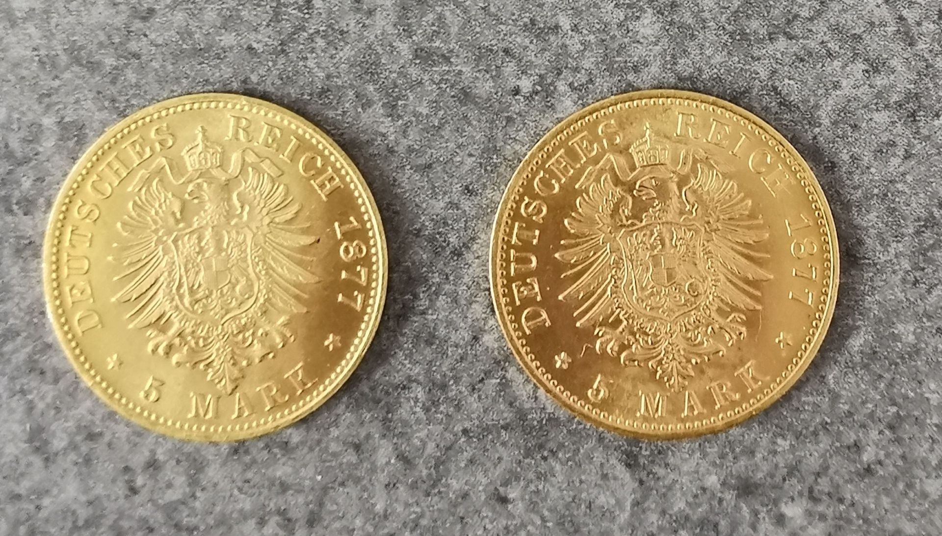2 GOLD COINS 5 MARK - Image 2 of 2