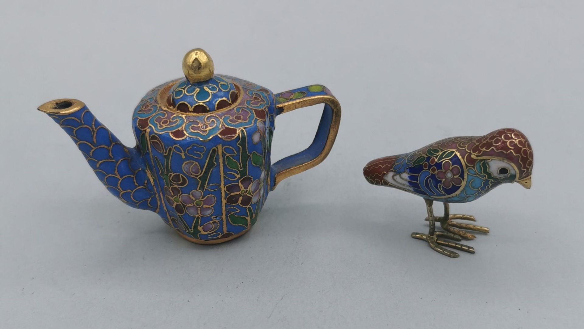 10 MINIATUR CLOISONNE-OBJEKTE - Bild 13 aus 15