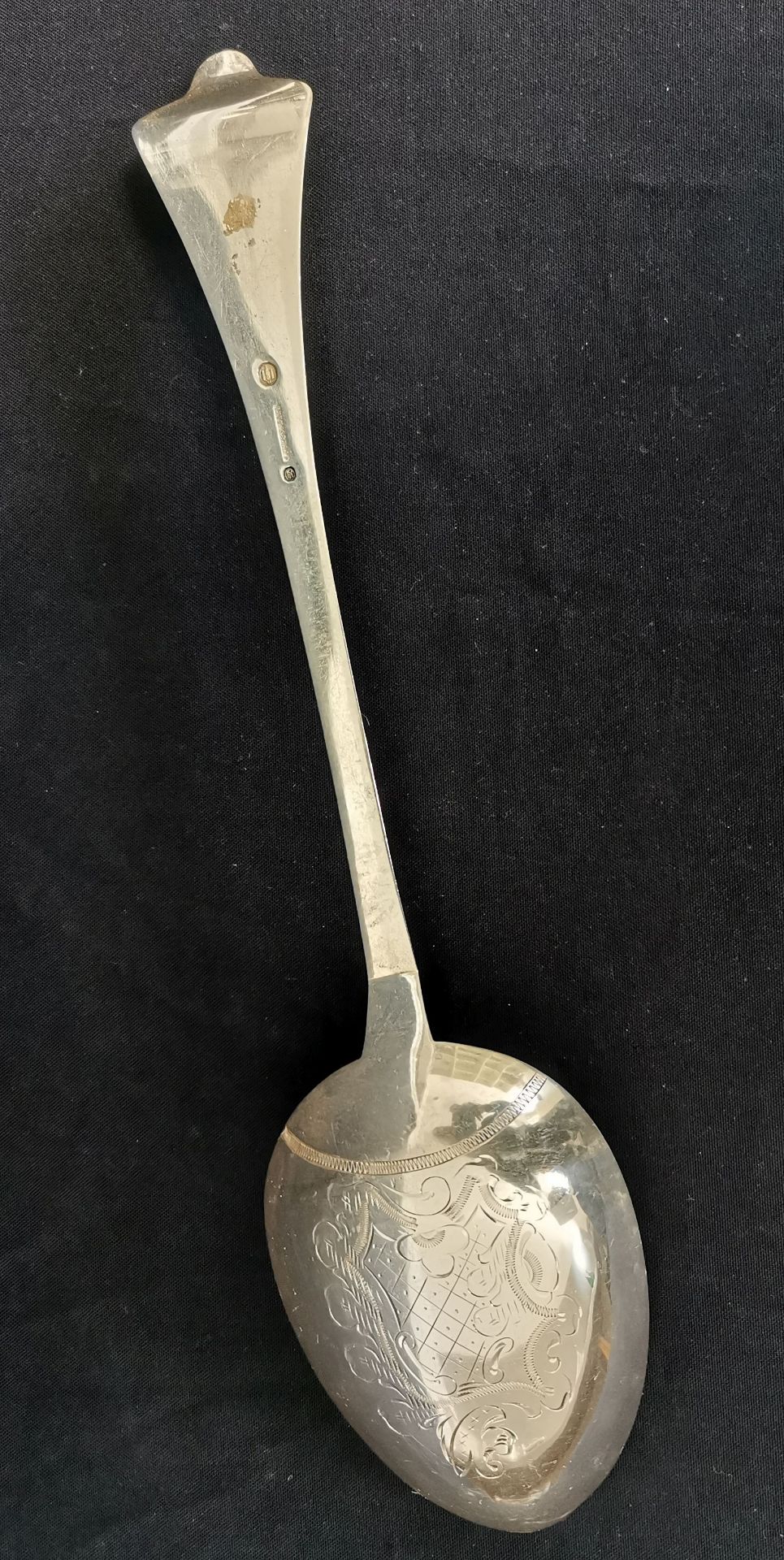 OVERSIZED SERVING SPOON, 1911, Denmark / Copenhagen, 826 silver, 199 grammes. Marked with a Danish - Image 2 of 3