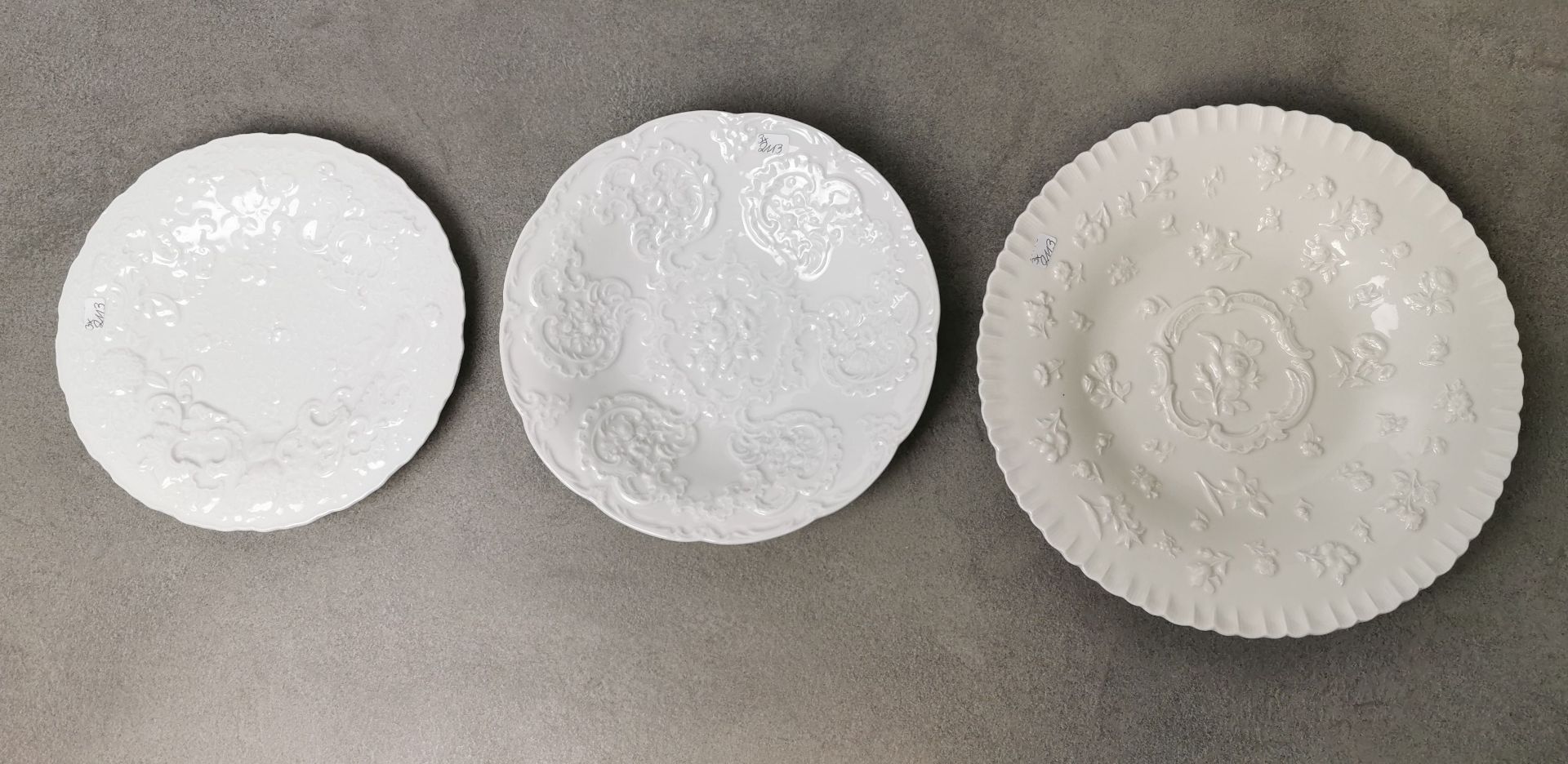 3 MEISSEN RELIEF PLATES