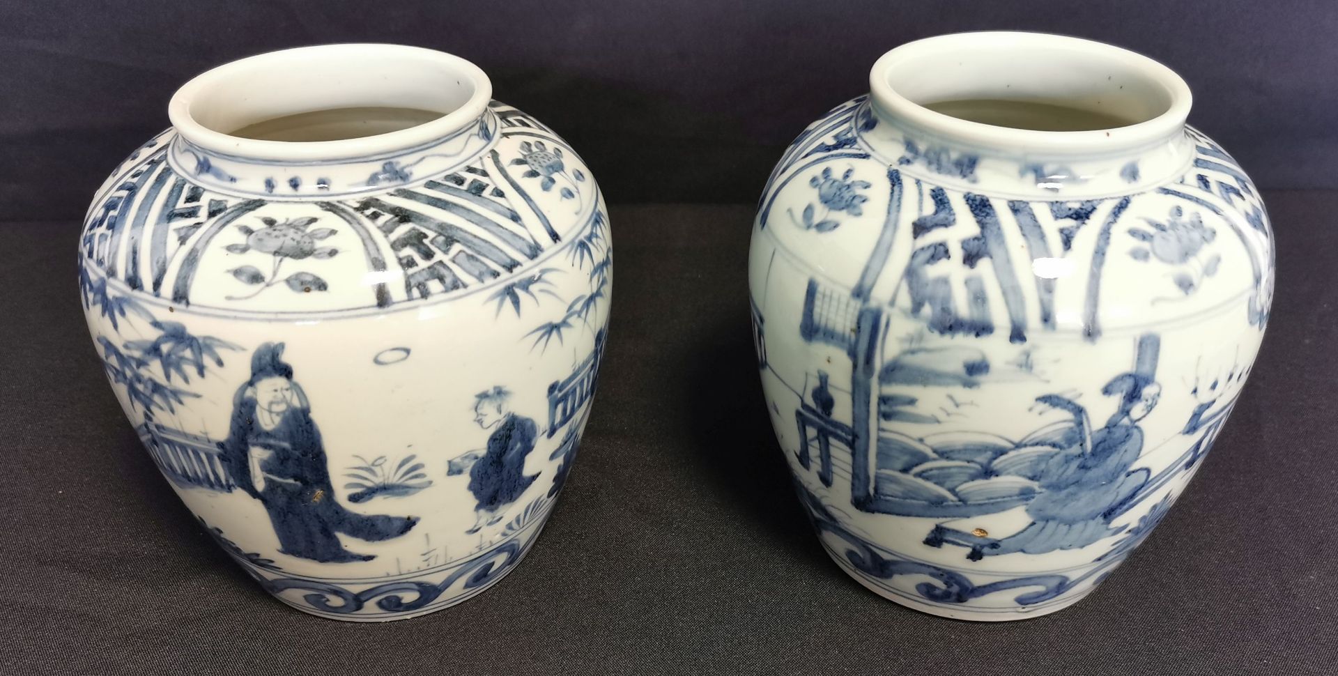 VASES WITH BLUE PAINTING - Image 3 of 6