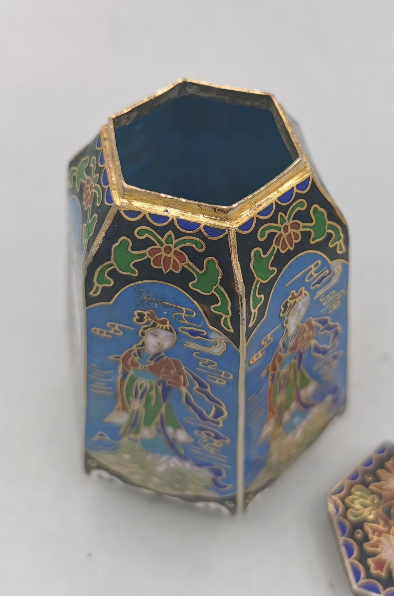 CLOISONNE-TEEDOSE - Bild 4 aus 5