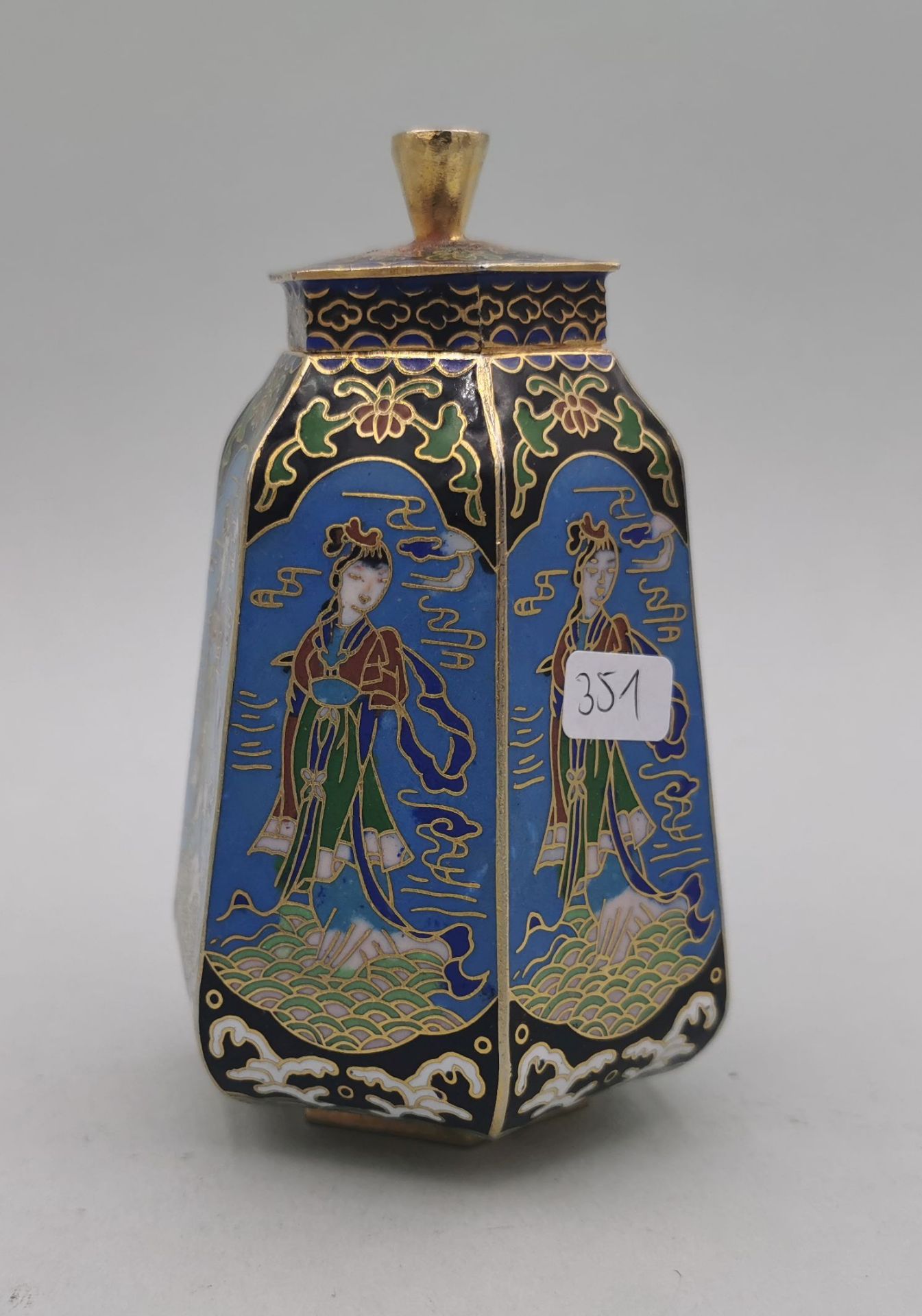 CLOISONNE-TEEDOSE - Bild 2 aus 5