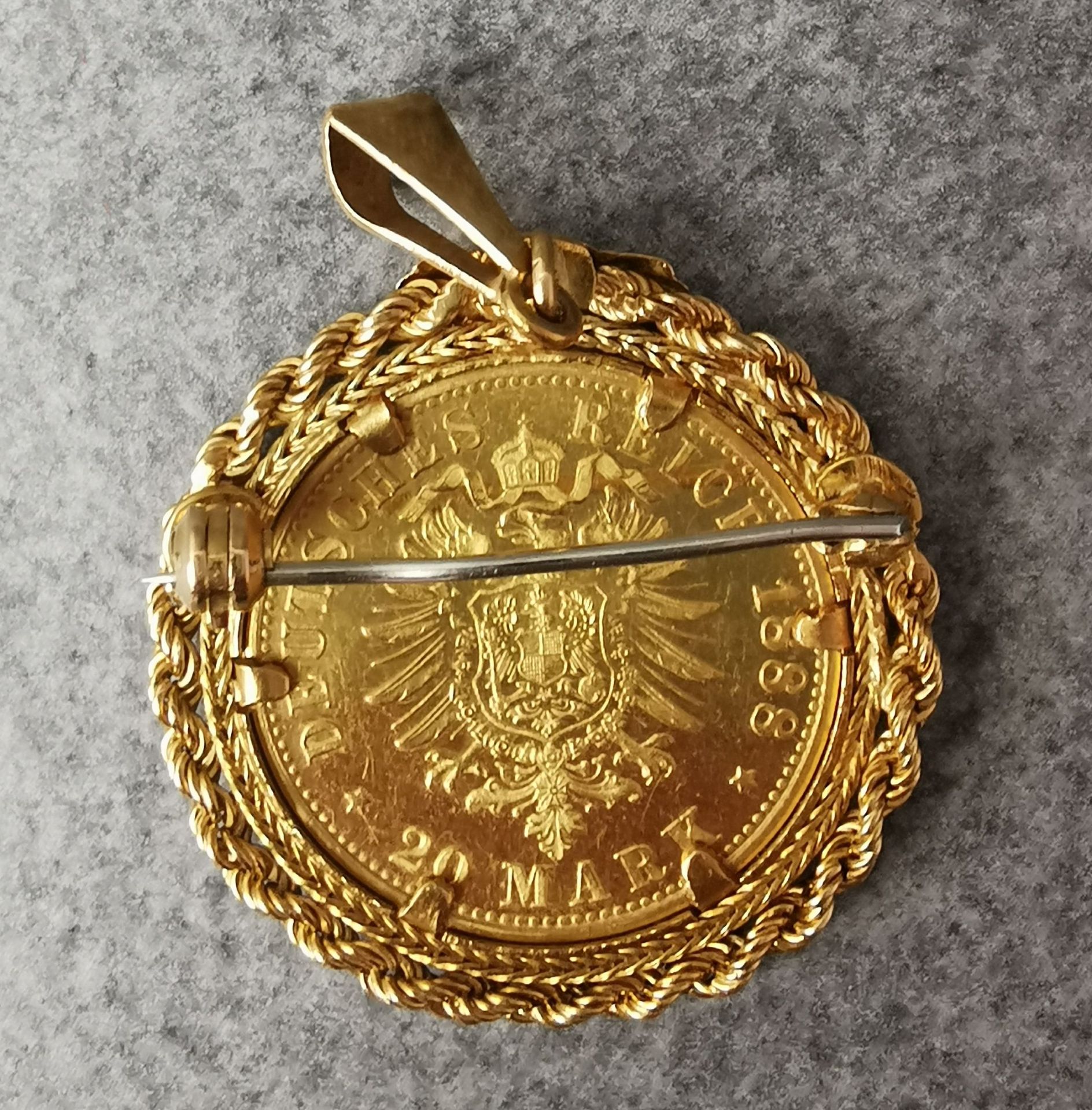 GOLD PENDANT 20 MARK 1888 - Image 2 of 2