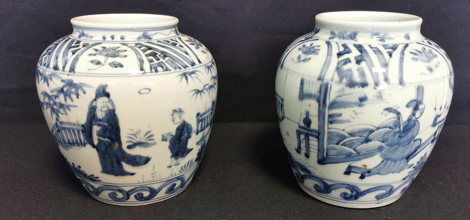 VASES WITH BLUE PAINTING - Image 2 of 6