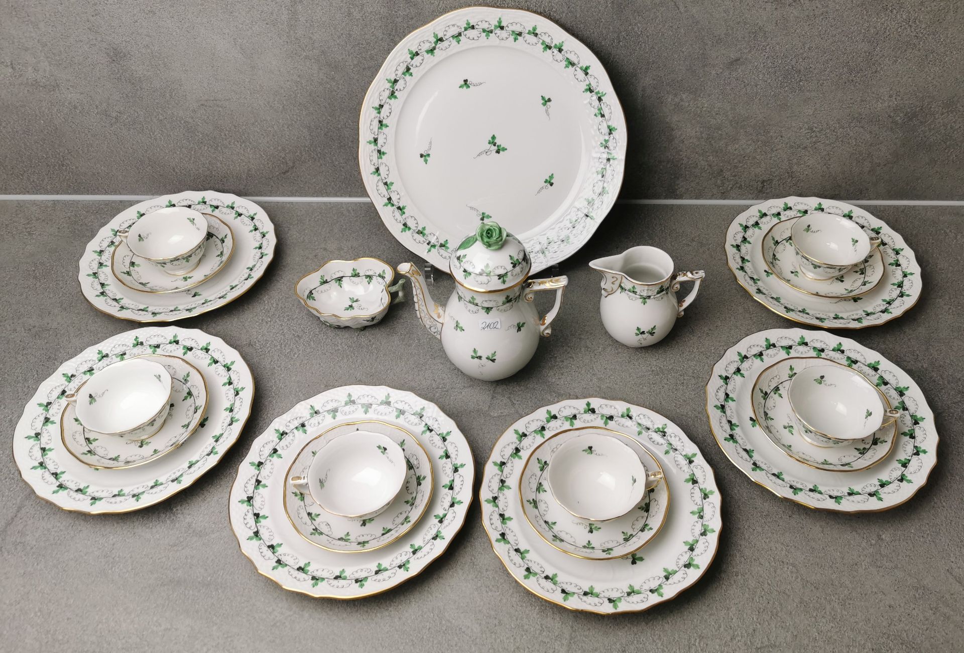 HEREND MOCHA SET "PARSLEY" - Image 2 of 5