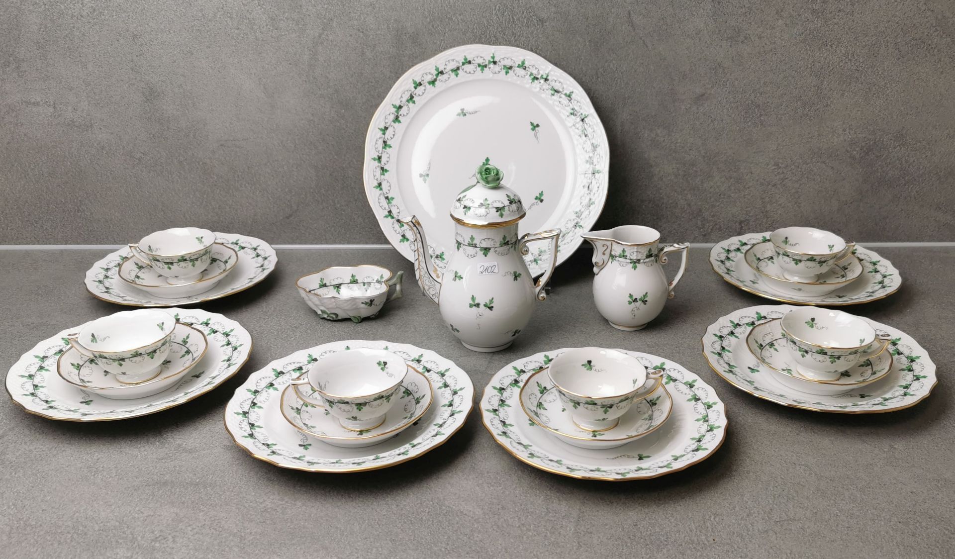 HEREND MOCHA SET "PARSLEY"