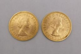 ZWEI GOLDMÜNZEN SOVEREIGN 1 PFUND