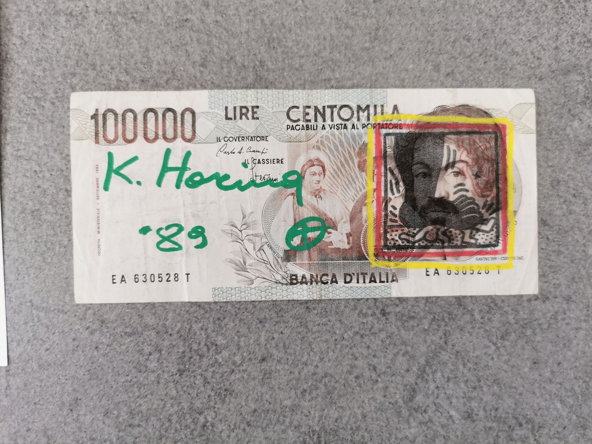 KEITH HARING: BANKNOTE WITH DRAWING - Image 2 of 4