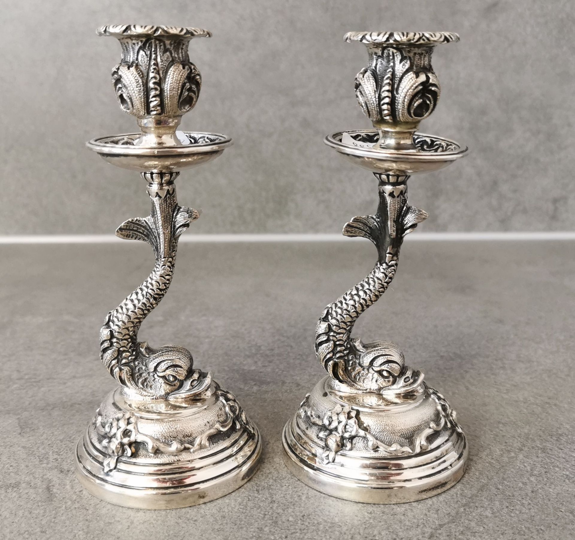 2 CANDLESTICKS IN BAROQUE DESIGN - Image 4 of 5