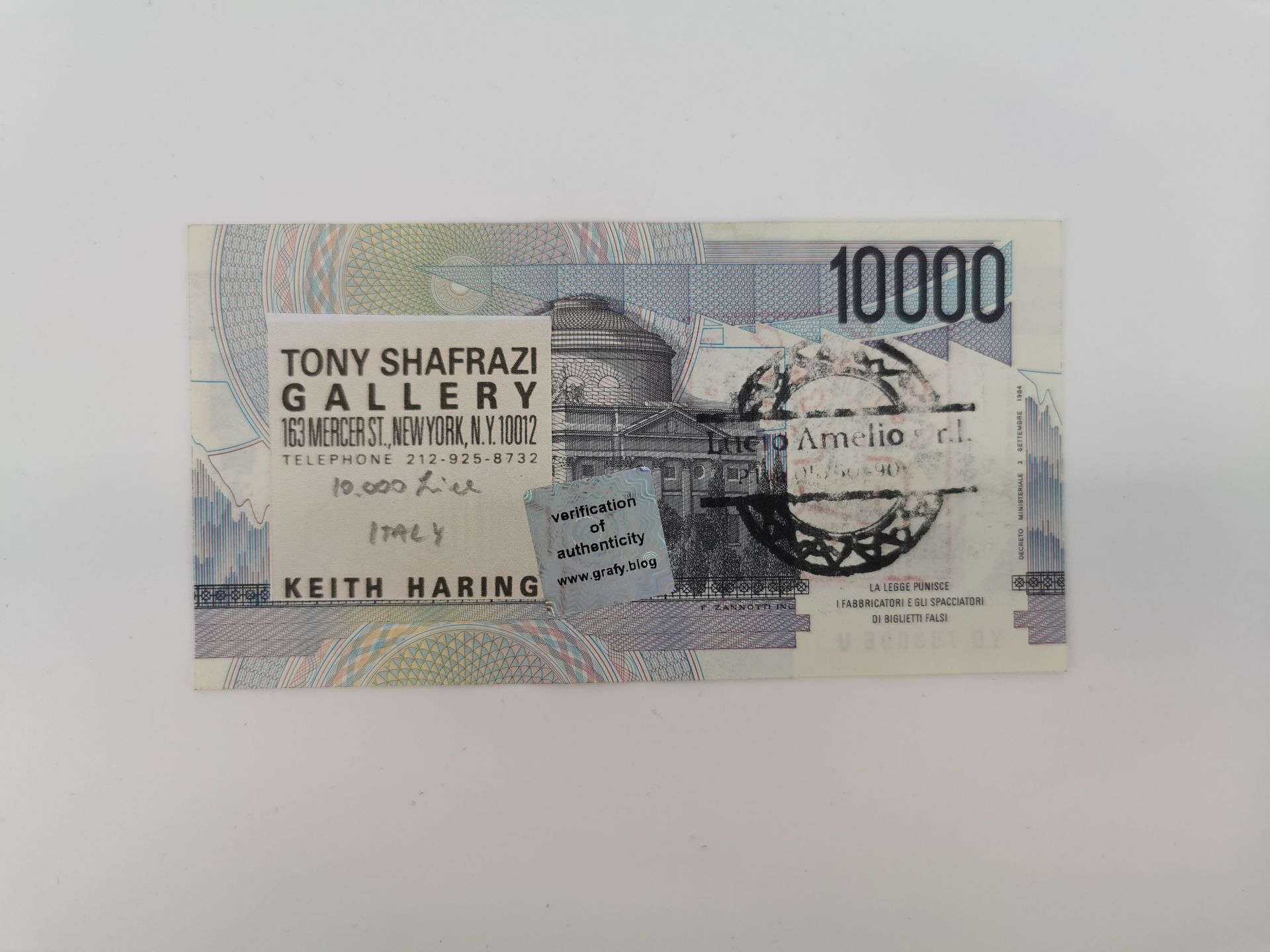 KEITH HARING: BANKNOTE WITH DRAWING - Image 3 of 3