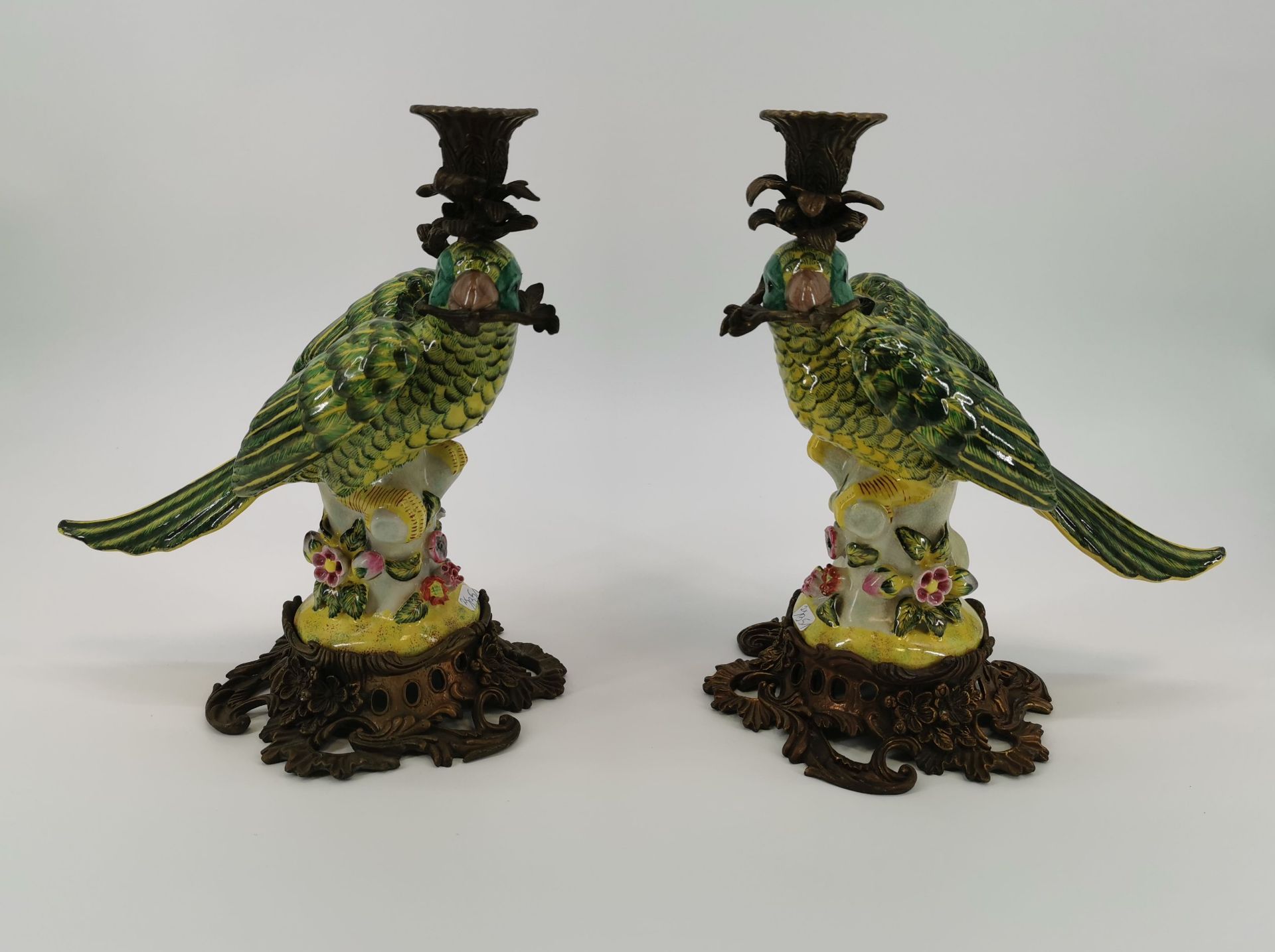 CANDLE STANDS "PARROTS"