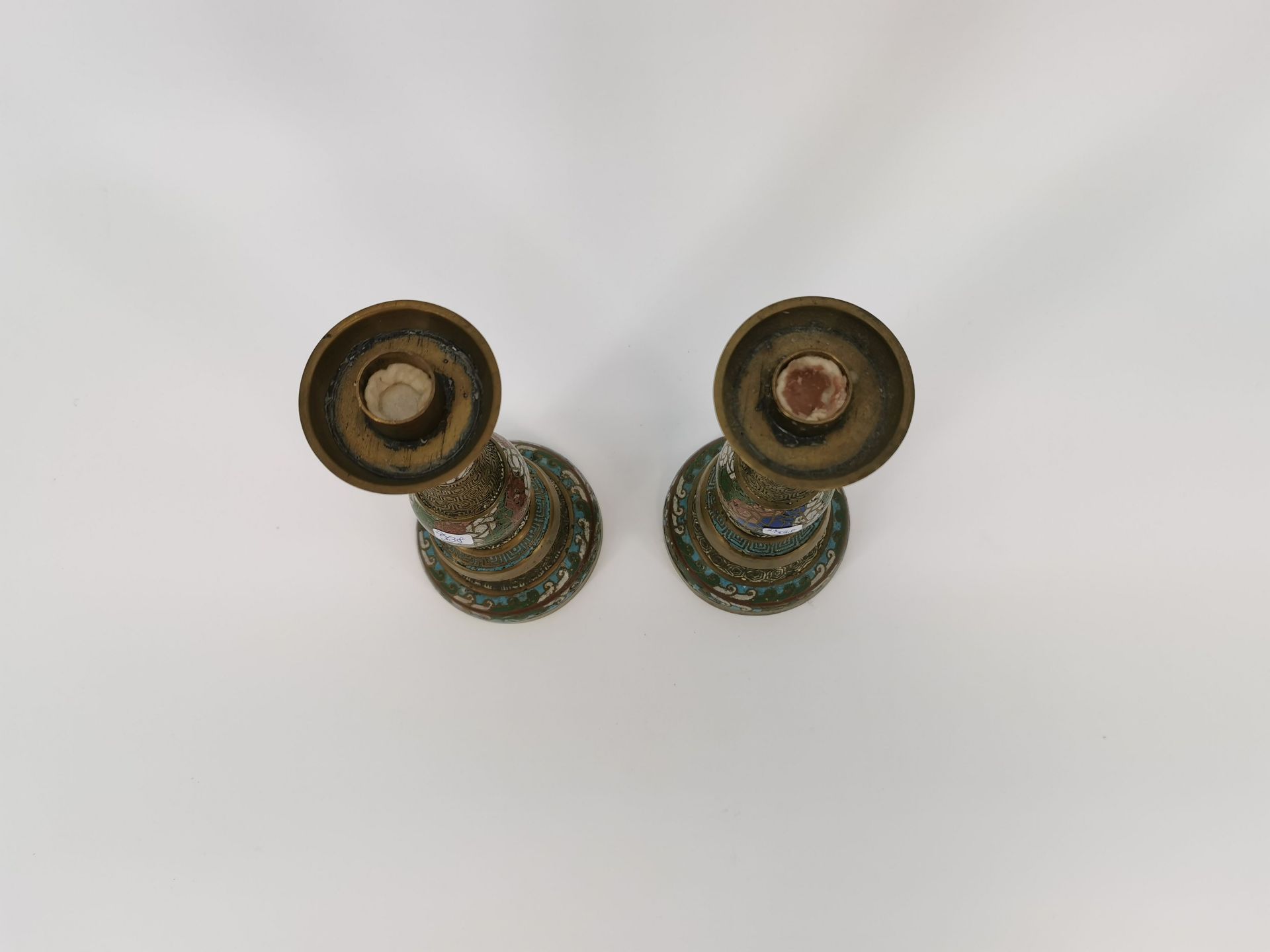 CLOISONNÉ CANDLE STICKS - Image 2 of 5