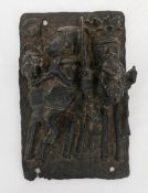 BENIN - RELIEF: "KÖNIG ZU PFERDE"