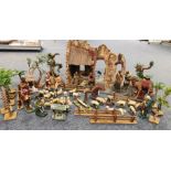 LARGE SET OF NATIVITY FIGURES AND NATIVITY STABLE