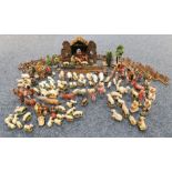 LARGE SET OF NATIVITY FIGURES AND STABLE