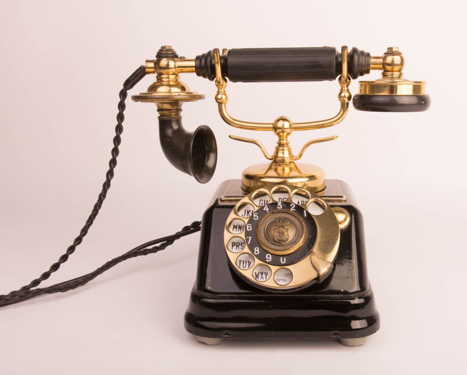 Copenhagen Expoga dial telephone in black and gold, 20th c. - Image 2 of 8