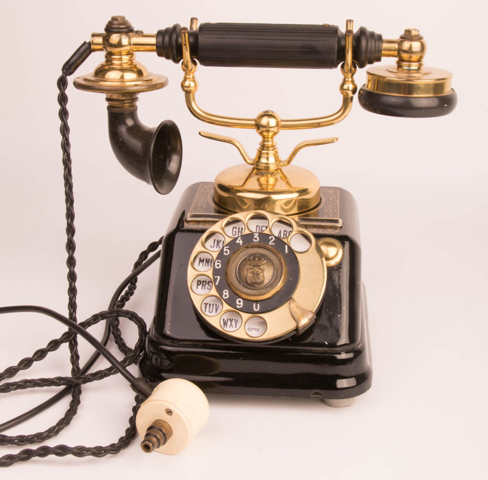 Copenhagen Expoga dial telephone in black and gold, 20th c.