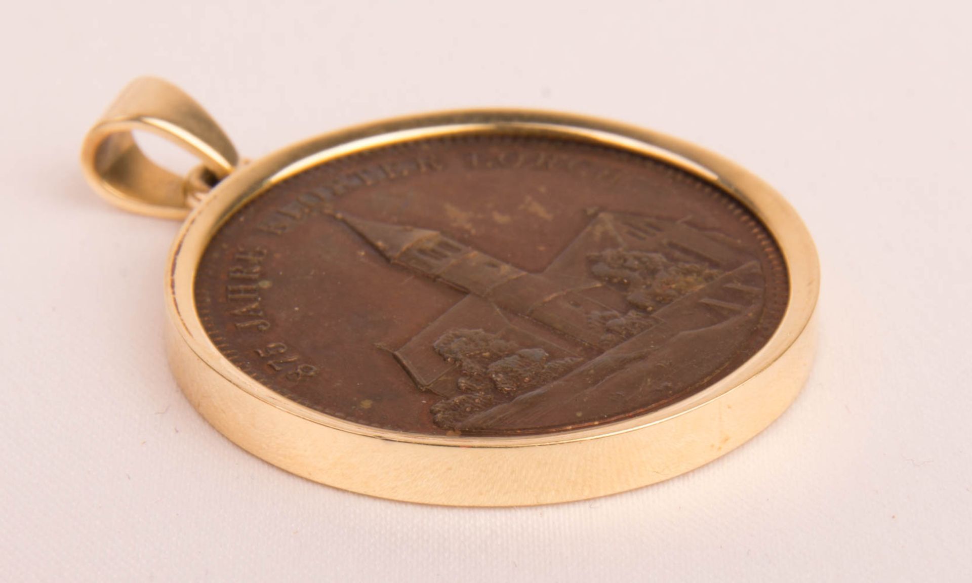 Copper medal '875 years of Lorch Monastery', 585 yellow gold. - Image 4 of 5