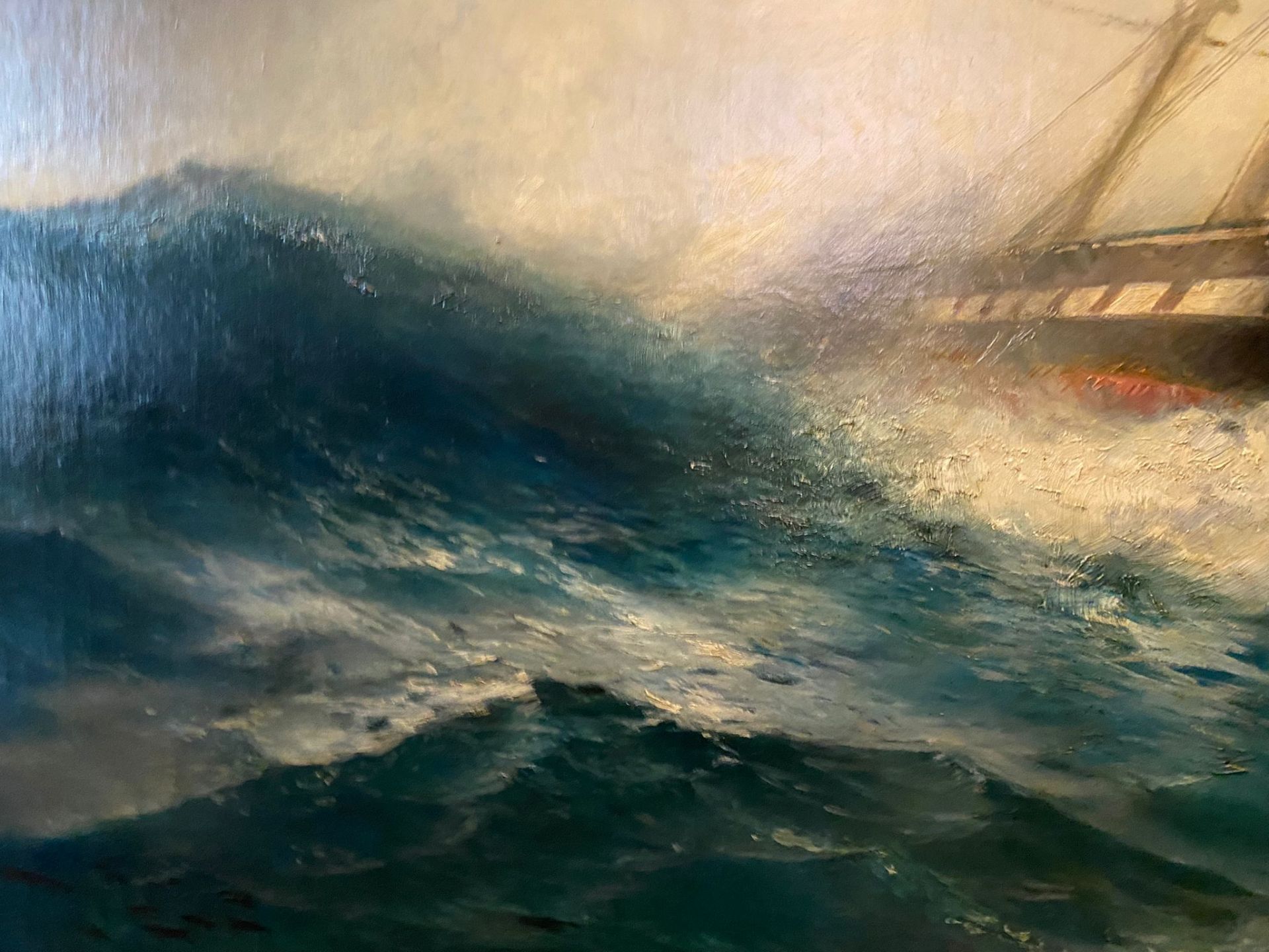 Probably Max Jensen, Ship on the high seas, oil on canvas, 19th/20th century. - Image 10 of 14