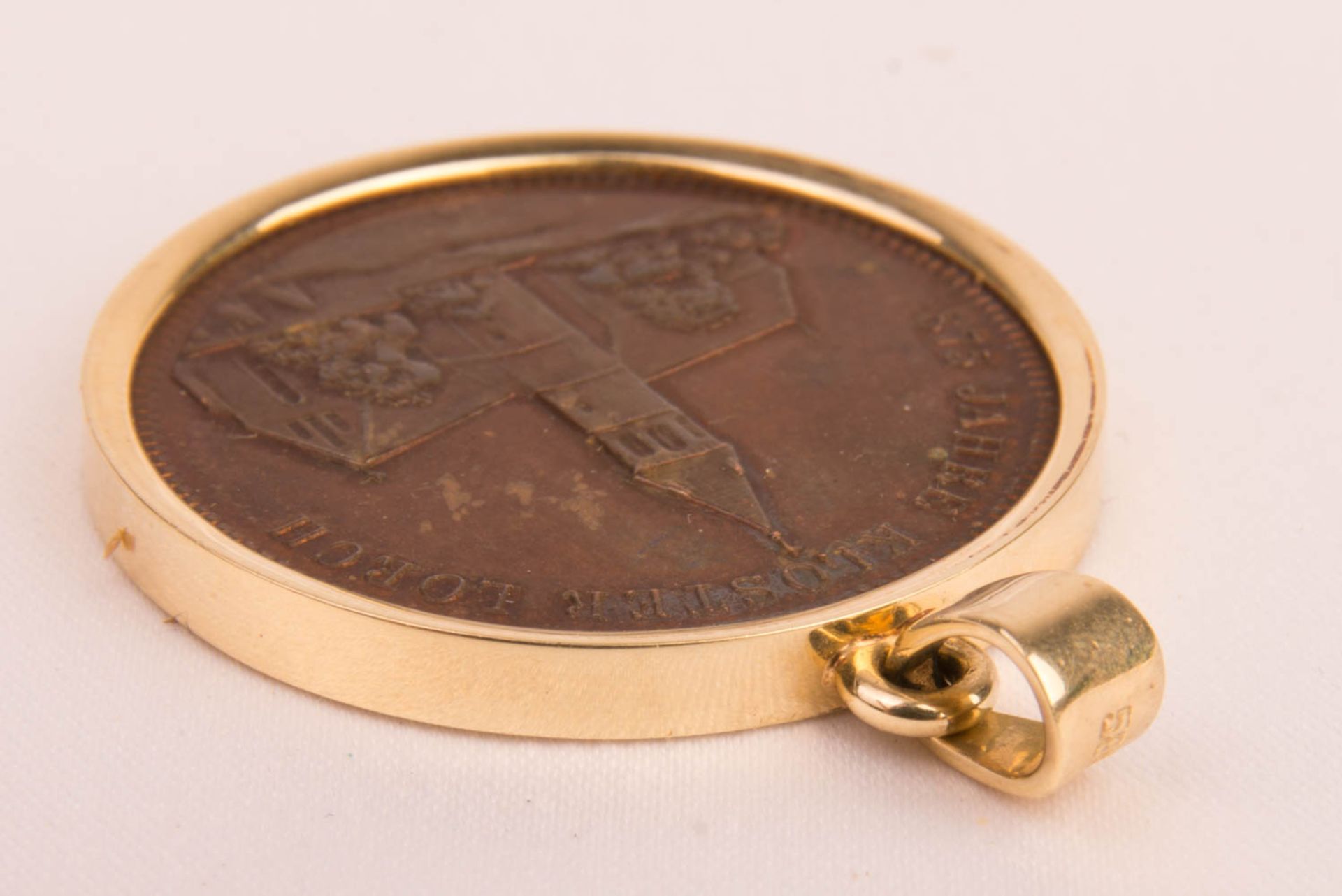 Copper medal '875 years of Lorch Monastery', 585 yellow gold. - Image 5 of 5