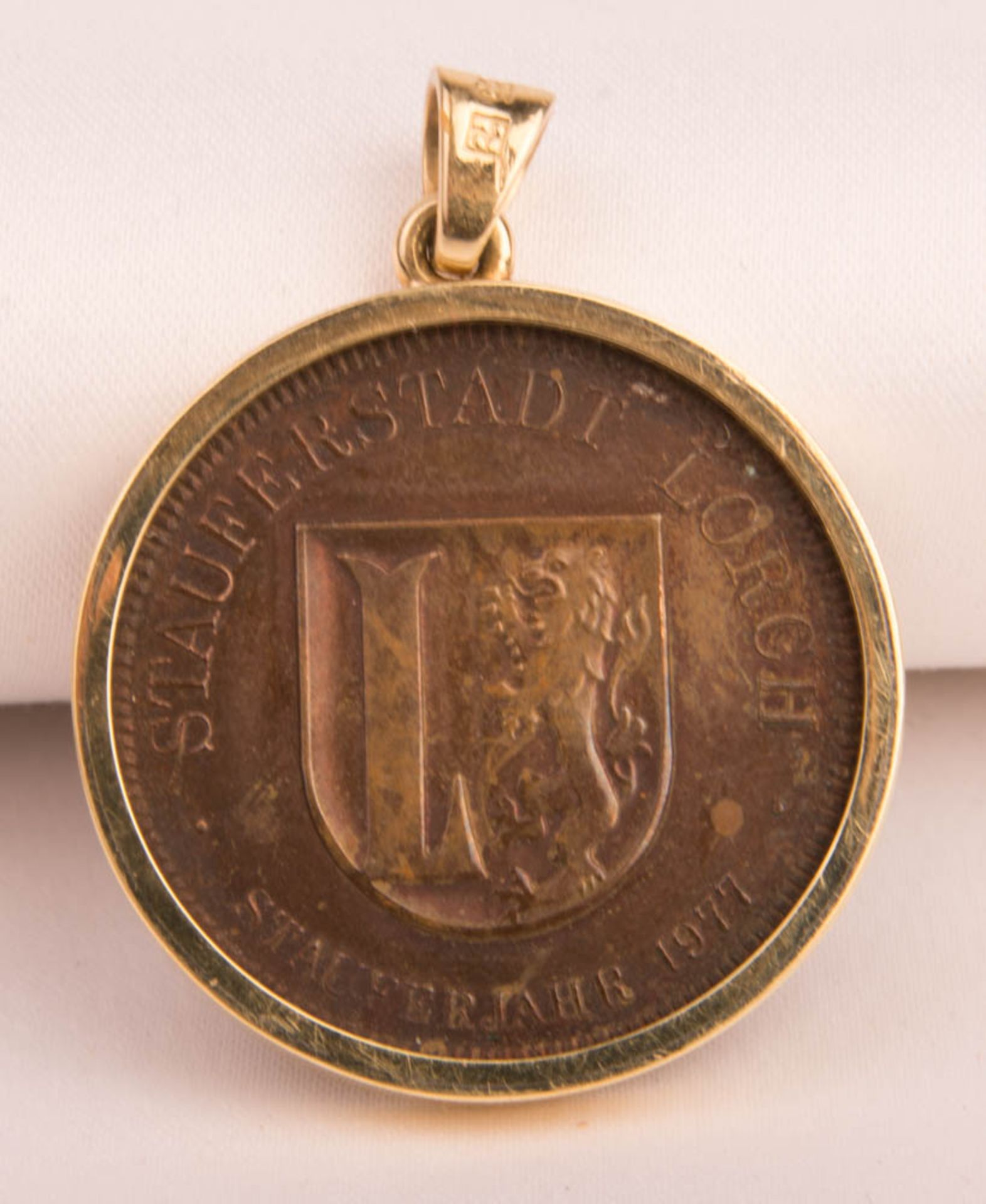Copper medal '875 years of Lorch Monastery', 585 yellow gold. - Image 2 of 5