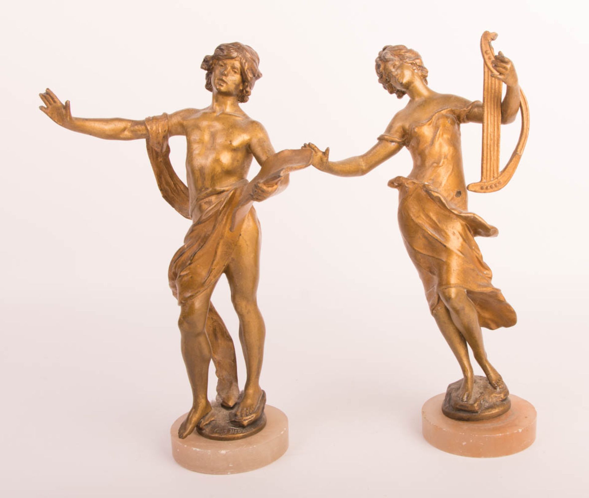 After Auguste Moreau, two small sculptures, probably 20th century.