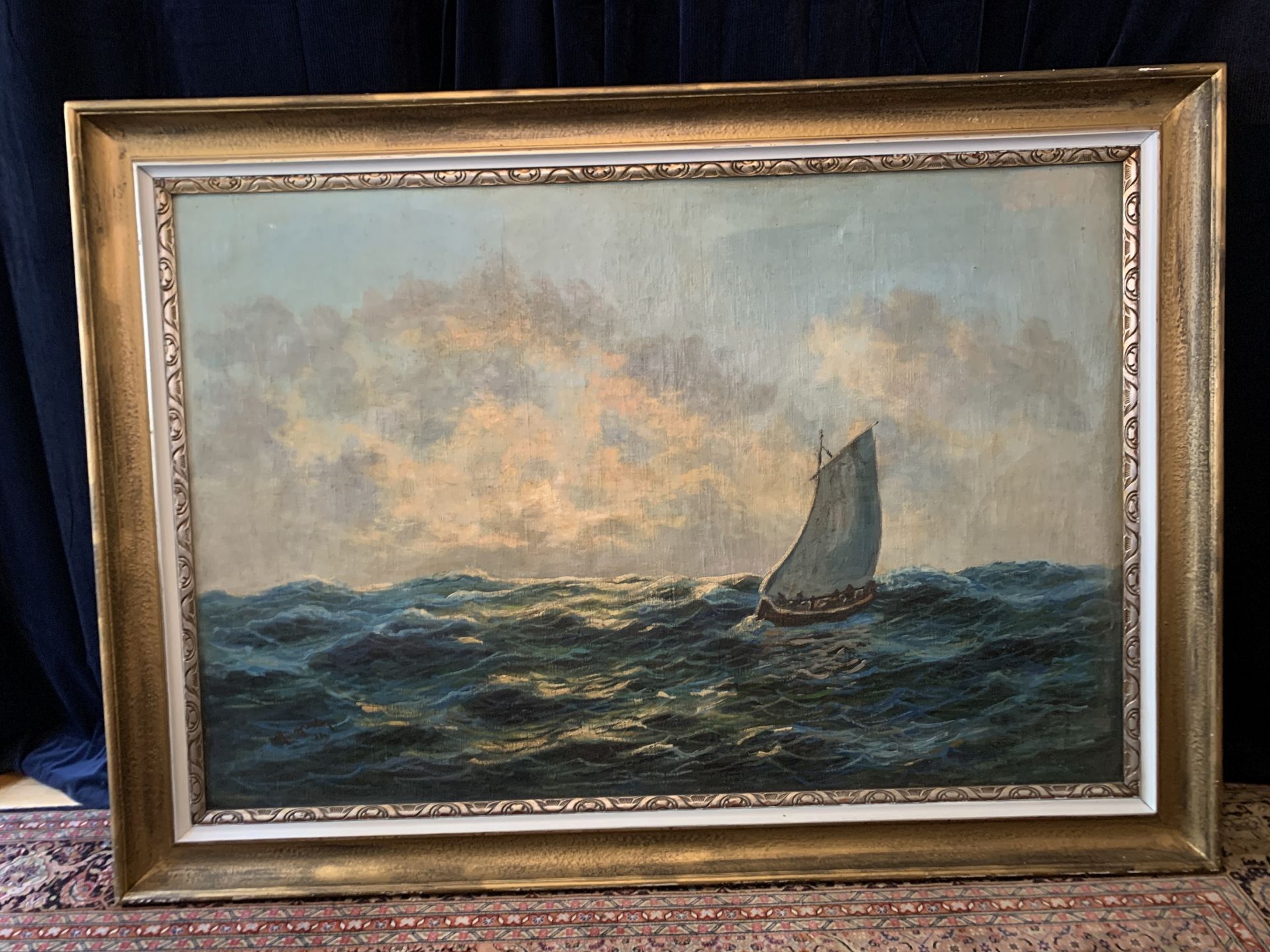 Sailing ship, oil on canvas.