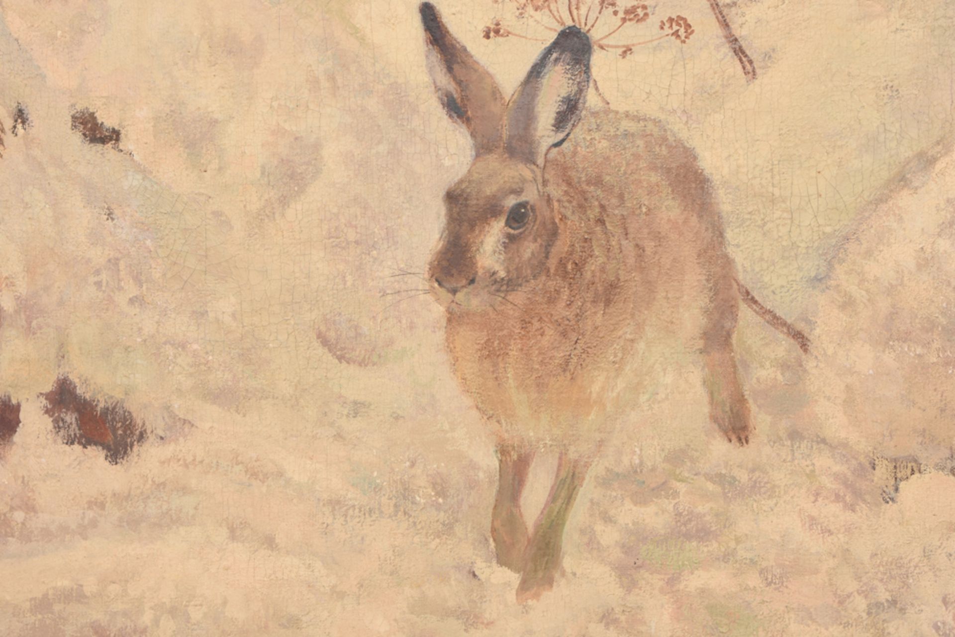 Kurt Meyer-Eberhardt, Hare in the snow, oil on canvas, Germany 20th c. - Image 2 of 5