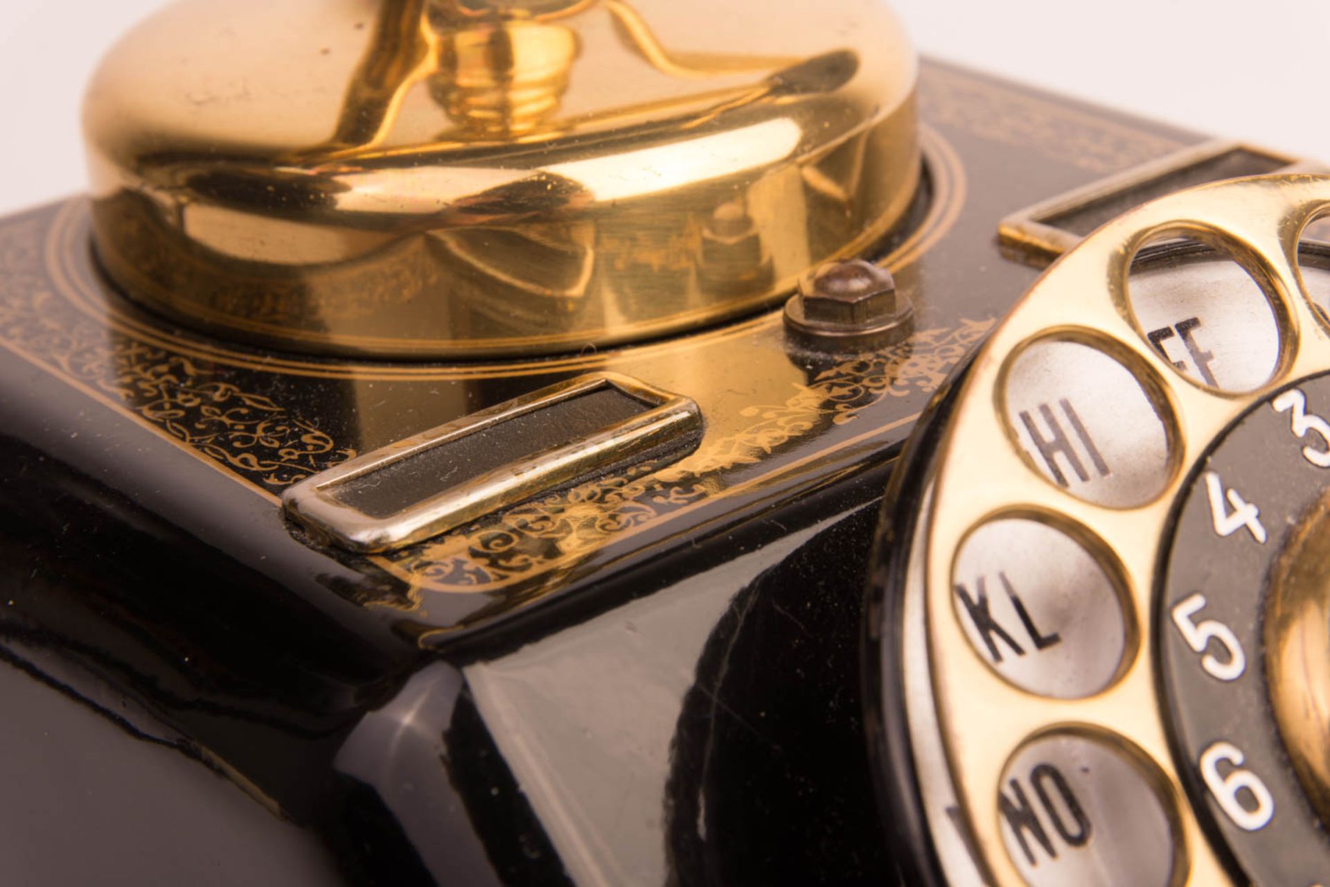 Copenhagen Expoga Wählscheibentelefon in schwarz und gold, 20. Jhd. - Bild 3 aus 8