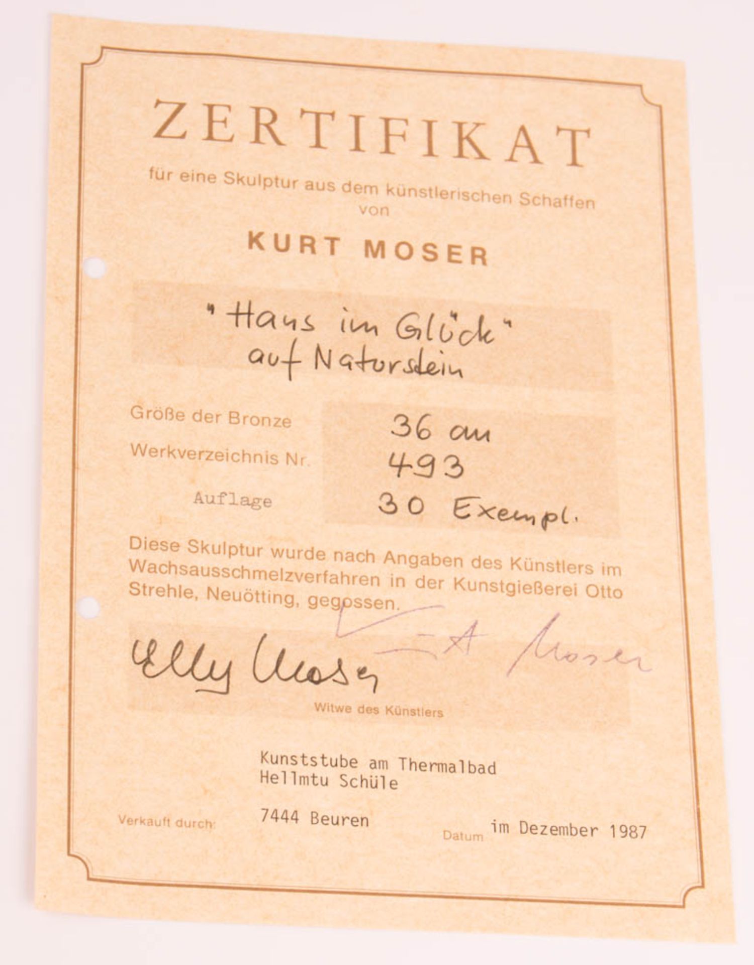 Kurt Moser, Hans im Glück auf Naturstein, 20. Jhd. - Bild 6 aus 6