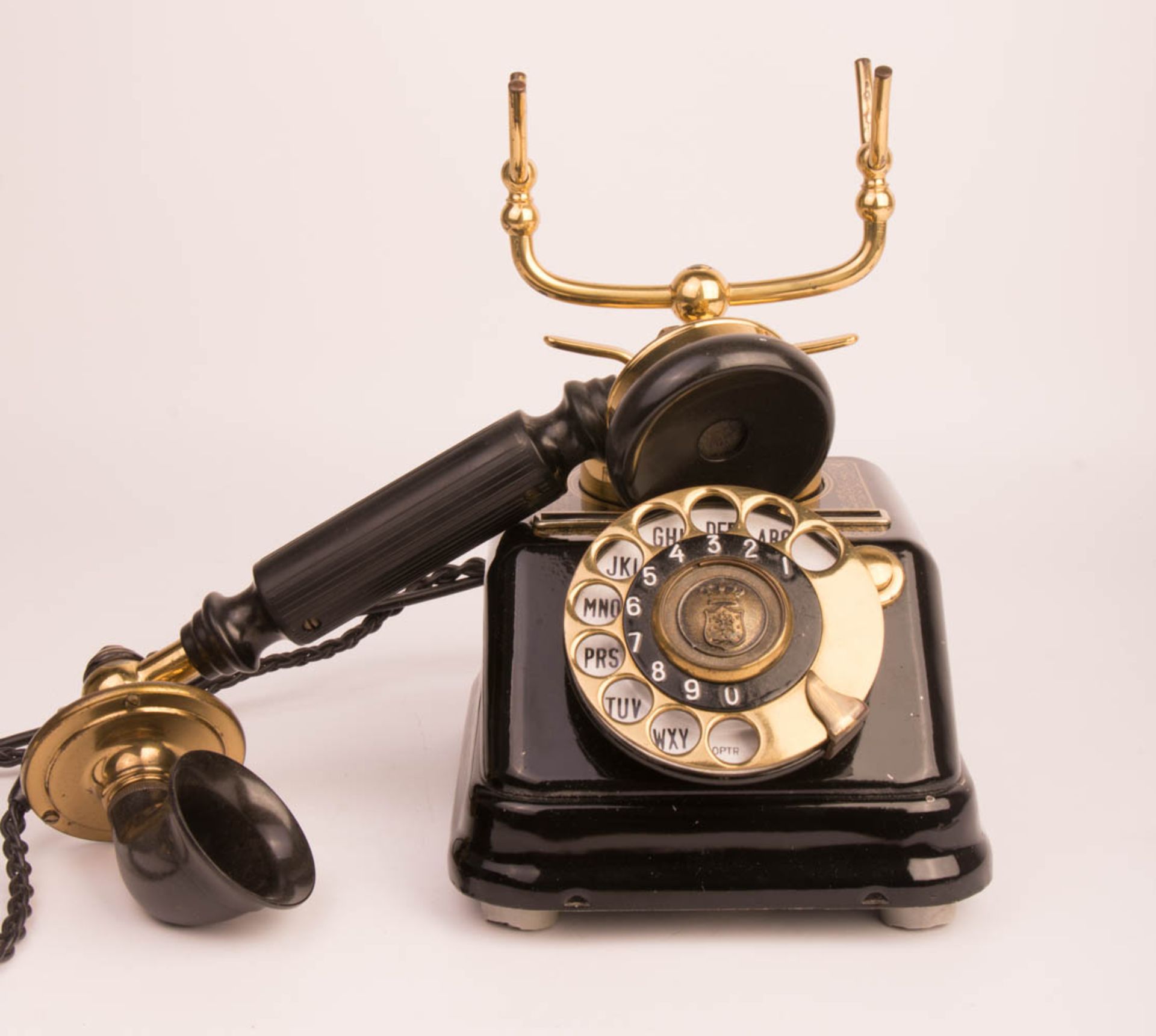 Copenhagen Expoga dial telephone in black and gold, 20th c. - Image 6 of 8