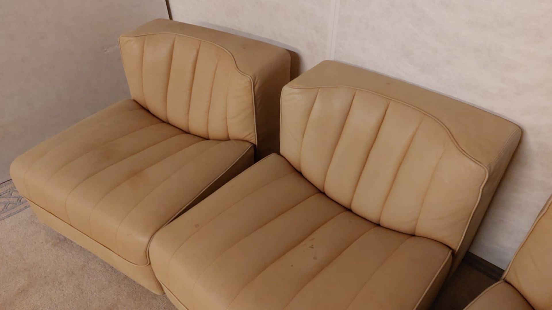 Three modular armchairs, leather, circa 1970. - Image 5 of 10