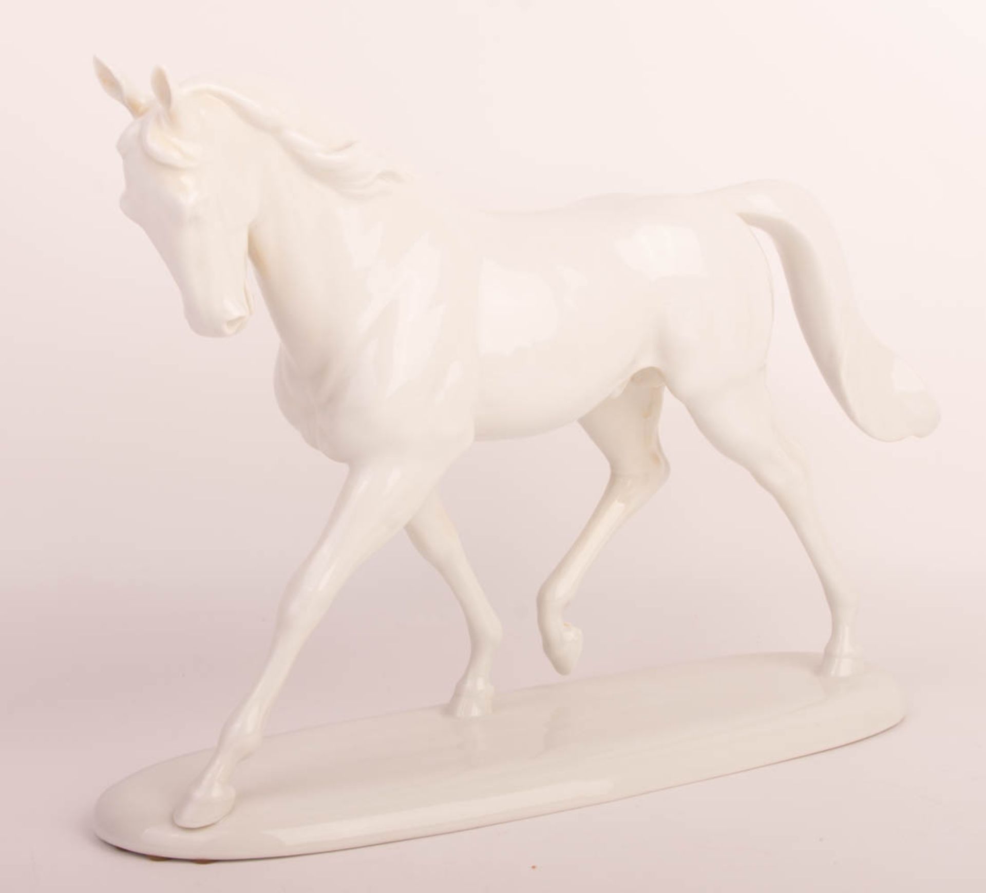 Ludwigsburg porcelain factory, trotting stallion, design E. Holzer, 20th century. - Image 6 of 6