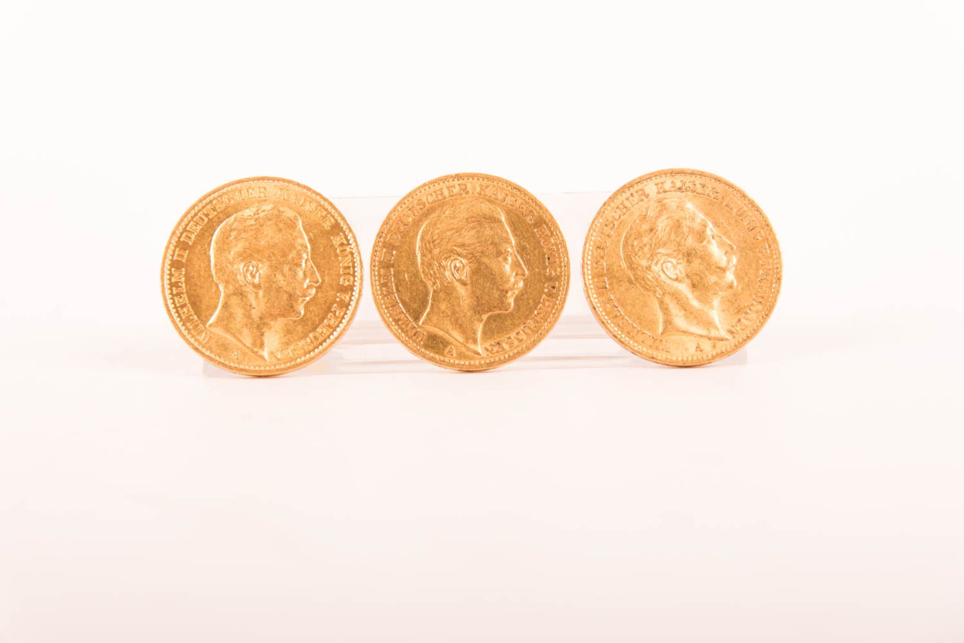 Deutsches Kaiserreich Preußen, 3 mal 20 Mark Goldmünzen . Jahr. 1895 - 1900 - 1911 - Bild 2 aus 3