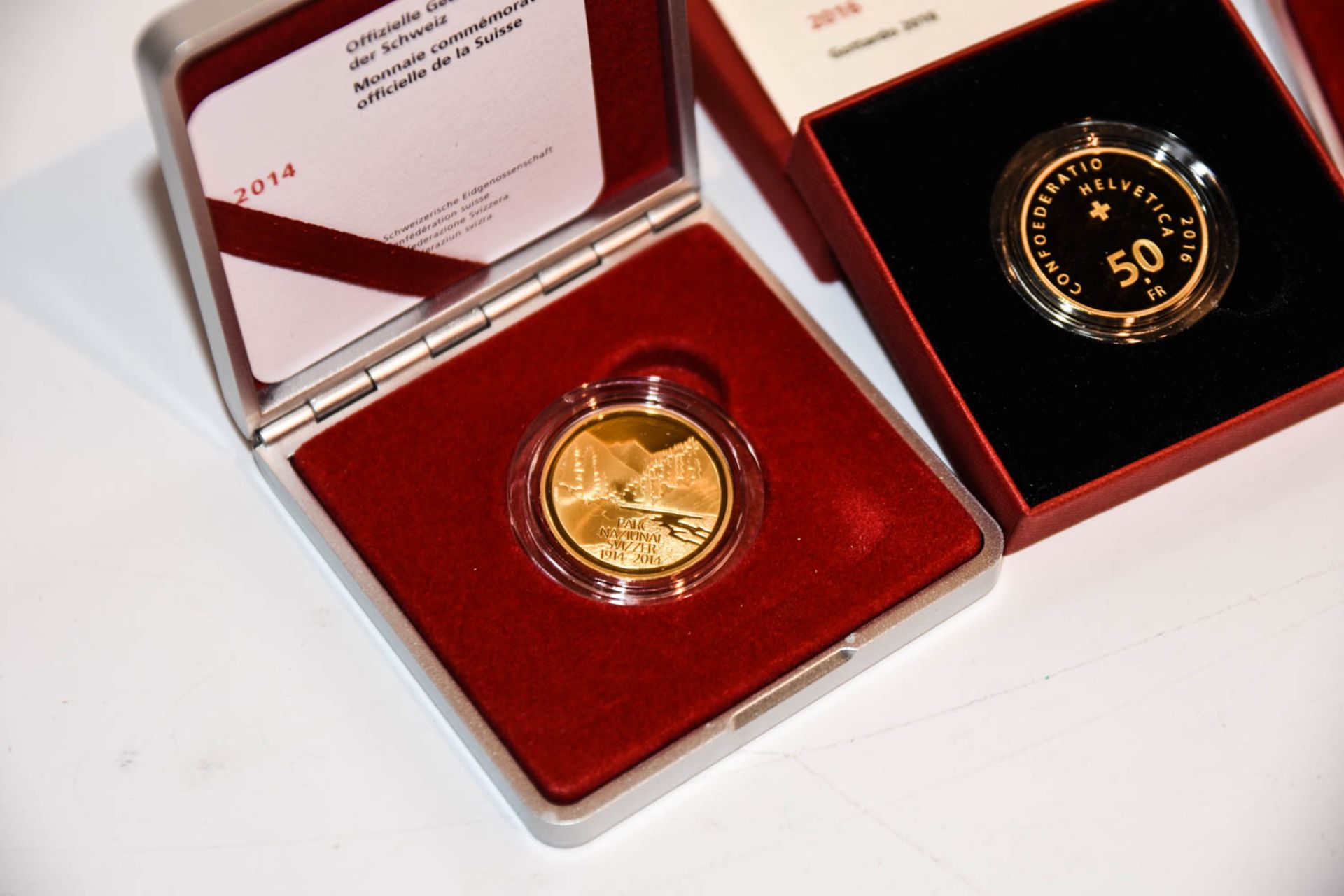 3 x 50 CHF Gedenkmünzen in Gold, Schweiz. - Image 3 of 8