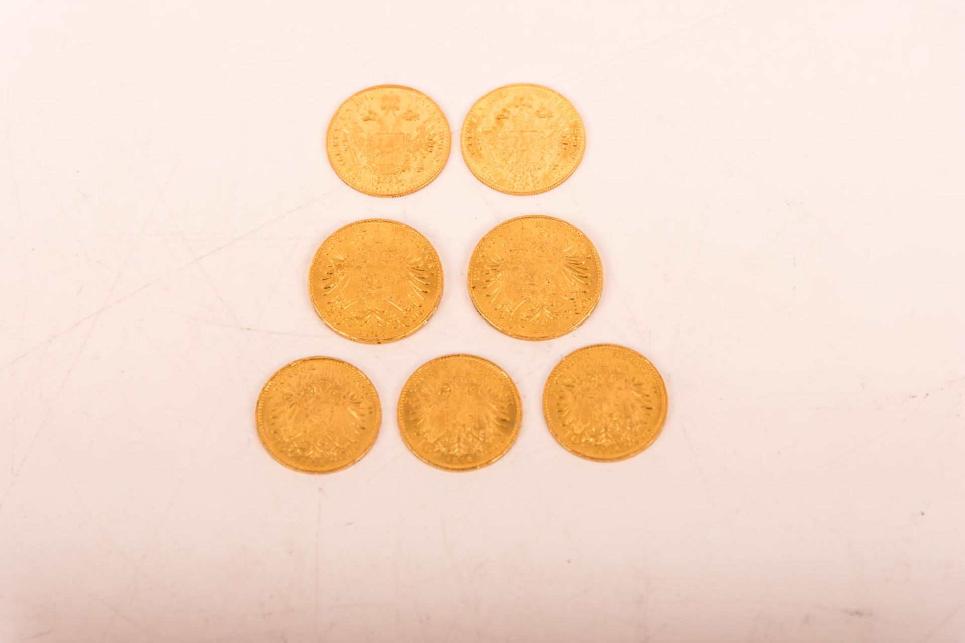 Konvolut von 7 Goldmünzen Österreich, 10 u. 20 Kronen